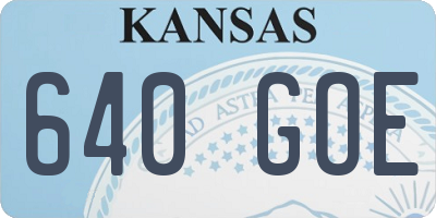 KS license plate 640GOE
