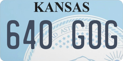 KS license plate 640GOG