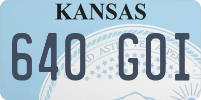 KS license plate 640GOI