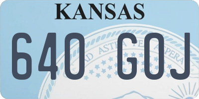KS license plate 640GOJ