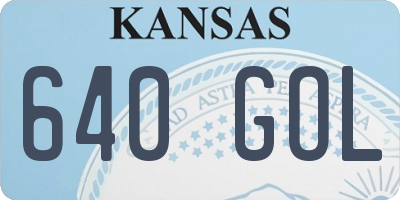 KS license plate 640GOL