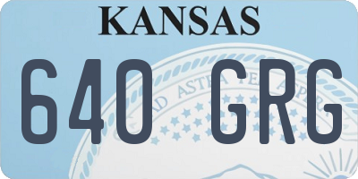 KS license plate 640GRG