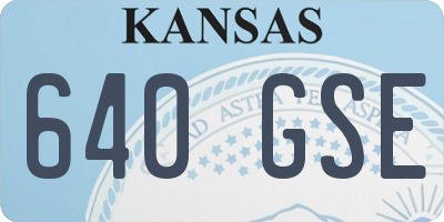 KS license plate 640GSE