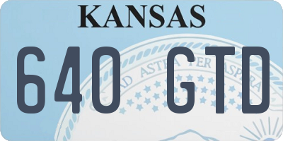 KS license plate 640GTD