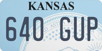 KS license plate 640GUP