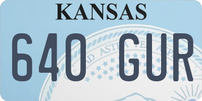 KS license plate 640GUR