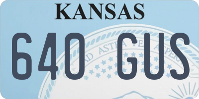KS license plate 640GUS
