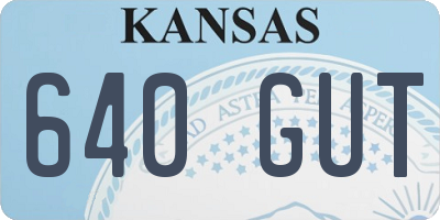 KS license plate 640GUT