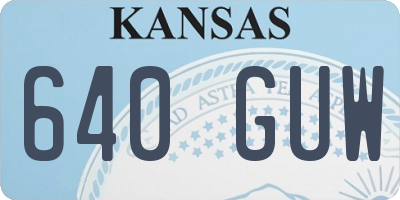 KS license plate 640GUW
