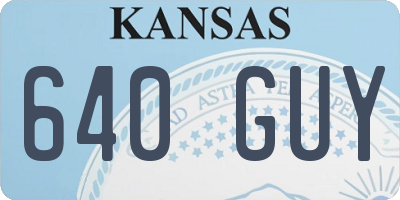 KS license plate 640GUY