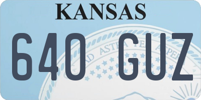 KS license plate 640GUZ