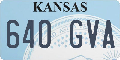 KS license plate 640GVA