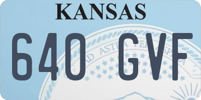 KS license plate 640GVF