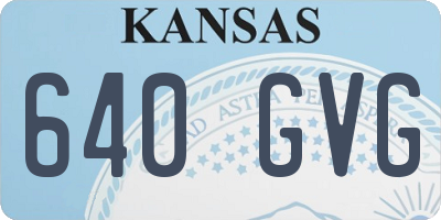 KS license plate 640GVG