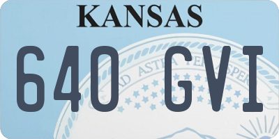KS license plate 640GVI