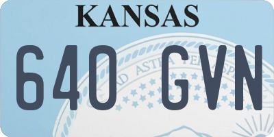 KS license plate 640GVN
