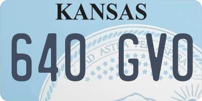 KS license plate 640GVO
