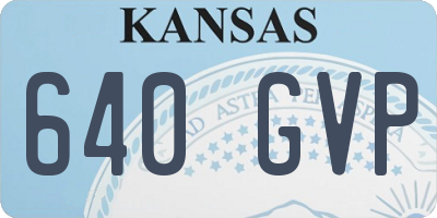 KS license plate 640GVP