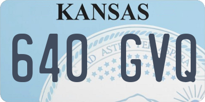 KS license plate 640GVQ