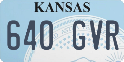 KS license plate 640GVR