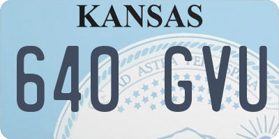 KS license plate 640GVU