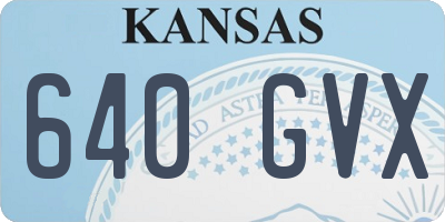 KS license plate 640GVX