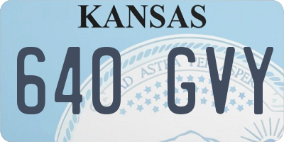 KS license plate 640GVY