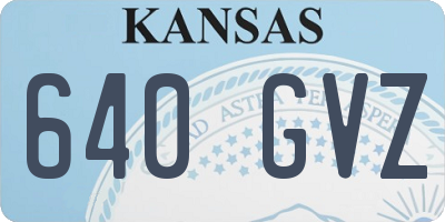 KS license plate 640GVZ