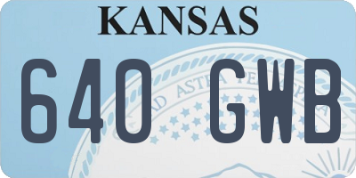 KS license plate 640GWB