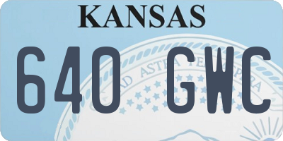 KS license plate 640GWC