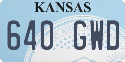 KS license plate 640GWD
