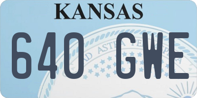 KS license plate 640GWE