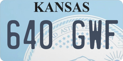 KS license plate 640GWF