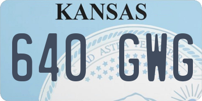 KS license plate 640GWG