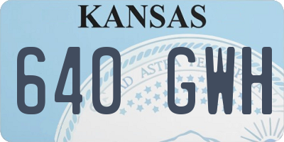 KS license plate 640GWH