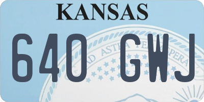 KS license plate 640GWJ