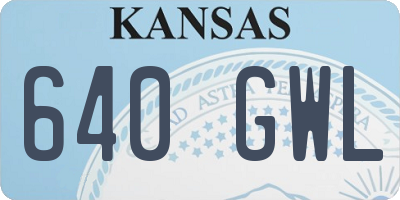 KS license plate 640GWL