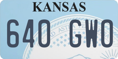 KS license plate 640GWO
