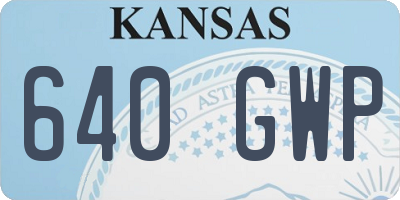 KS license plate 640GWP