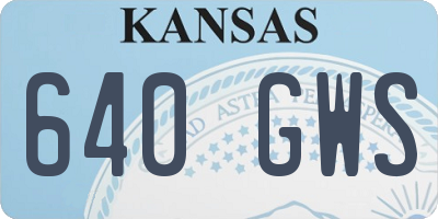 KS license plate 640GWS
