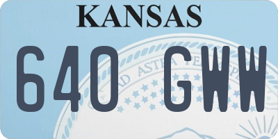 KS license plate 640GWW