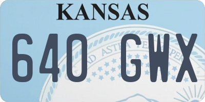 KS license plate 640GWX