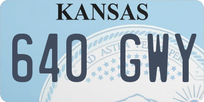 KS license plate 640GWY