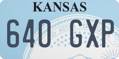 KS license plate 640GXP