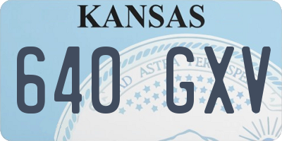 KS license plate 640GXV