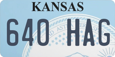 KS license plate 640HAG