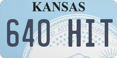 KS license plate 640HIT