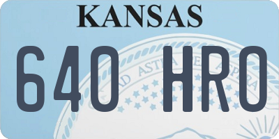 KS license plate 640HRO