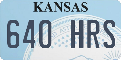 KS license plate 640HRS