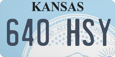 KS license plate 640HSY
